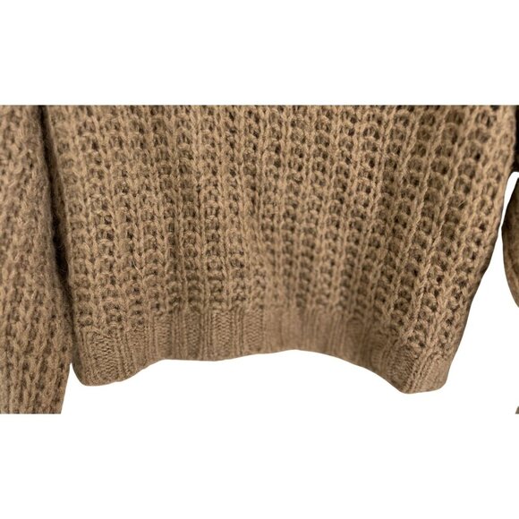 Piazza Roma Mohair Blend Chunky Open Knit V-Neck Sweater Cropped -Small - Picture 4 of 9